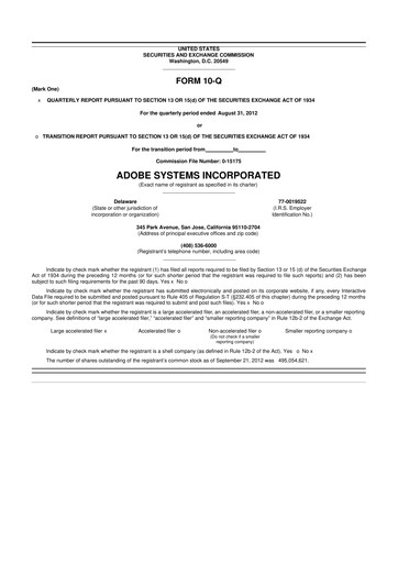 Miniature Adobe 10-Q Rapport trimestriel  