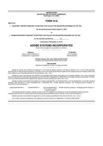 Miniature Adobe 10-Q Rapport trimestriel  