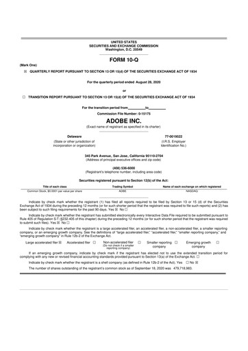 Miniature Adobe 10-Q Rapport trimestriel  