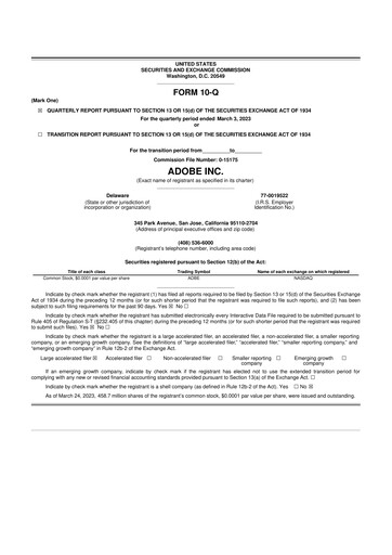 Miniature Adobe 10-Q Rapport trimestriel  
