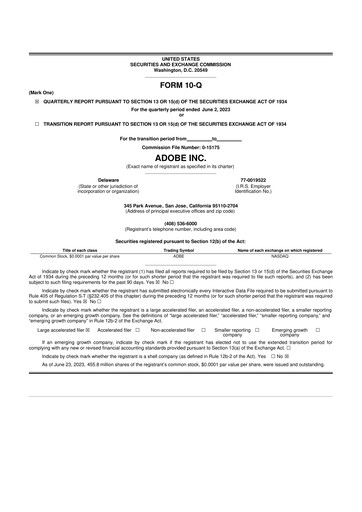 Miniature Adobe 10-Q Rapport trimestriel  