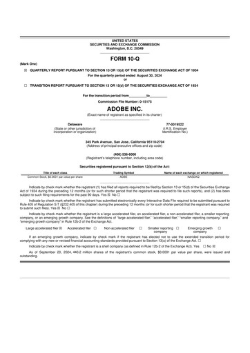 Miniature Adobe 10-Q Rapport trimestriel  