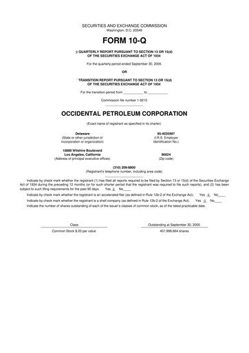 Vorschaubild Occidental Petroleum 10-Q Quartalsbericht  