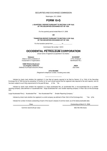 Vorschaubild Occidental Petroleum 10-Q Quartalsbericht  