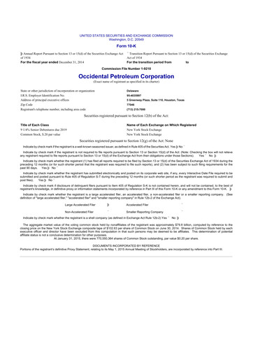 Vorschaubild Occidental Petroleum 10-K Jahresbericht 2014