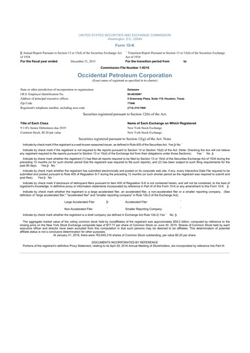 Vorschaubild Occidental Petroleum 10-K Jahresbericht 2015
