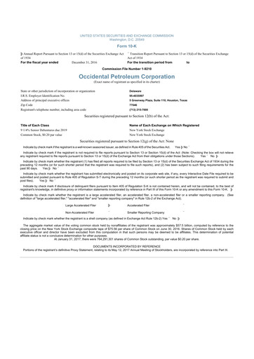 Vorschaubild Occidental Petroleum 10-K Jahresbericht 2016