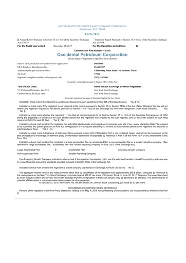 Vorschaubild Occidental Petroleum 10-K Jahresbericht 2017