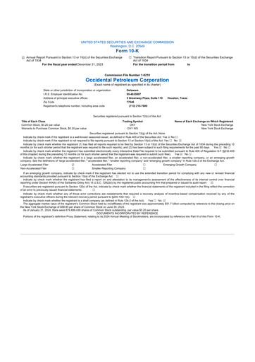 Vorschaubild Occidental Petroleum 10-K Jahresbericht 2023