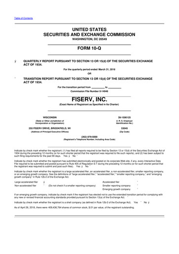 Vorschaubild Fiserv 10-Q Quartalsbericht 2018 