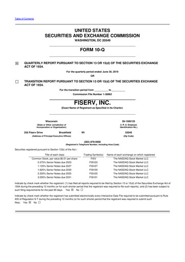 Vorschaubild Fiserv 10-Q Quartalsbericht 2019 