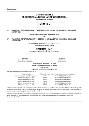 Vorschaubild Fiserv 10-Q Quartalsbericht 2019 