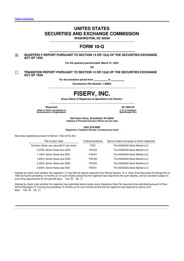 Vorschaubild Fiserv 10-Q Quartalsbericht 2022 