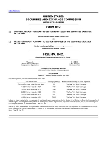 Vorschaubild Fiserv 10-Q Quartalsbericht 2023 
