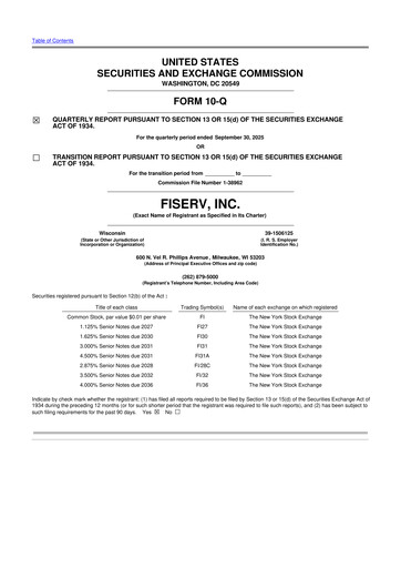 Vorschaubild Fiserv 10-Q Quartalsbericht 2025 