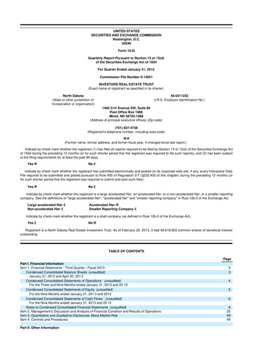 Thumbnail Centerspace 10-Q Quarterly Report FY2013 