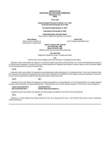 Thumbnail Centerspace 10-Q Quarterly Report FY2015 