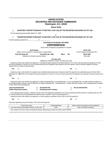 Thumbnail Centerspace 10-Q Quarterly Report FY2025 