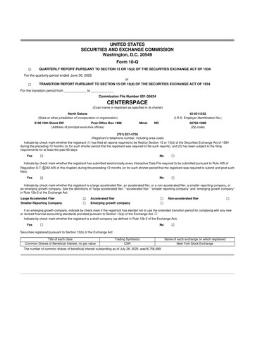Thumbnail Centerspace 10-Q Quarterly Report FY2025 
