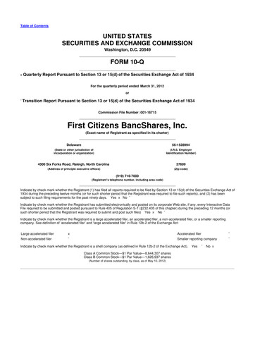 Vorschaubild First Citizens BancShares
 10-Q Quartalsbericht 2012 