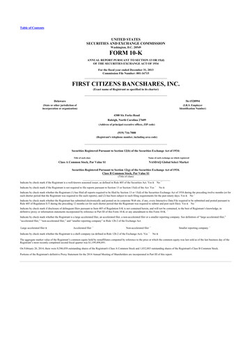 Thumbnail First Citizens BancShares
 10-K Annual Report 2013