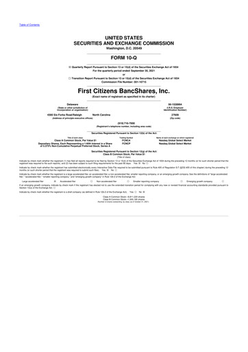 Vorschaubild First Citizens BancShares
 10-Q Quartalsbericht 2021 