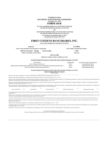 Thumbnail First Citizens BancShares
 10-K Annual Report 2022