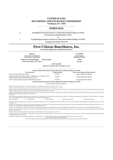 Thumbnail First Citizens BancShares
 10-K Annual Report 2023