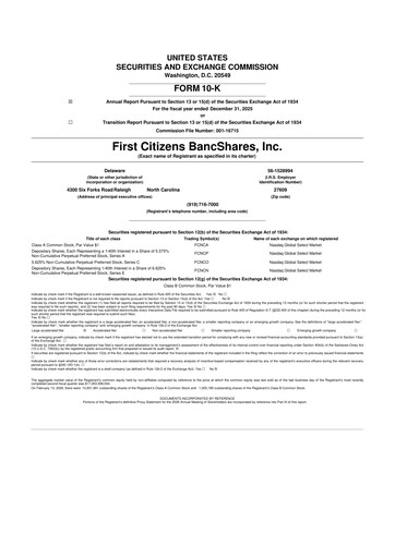 Thumbnail First Citizens BancShares
 10-K Annual Report 2025