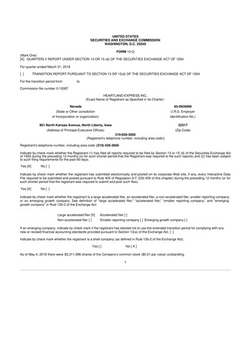 Vorschaubild Heartland Express 10-Q Quartalsbericht 2018 