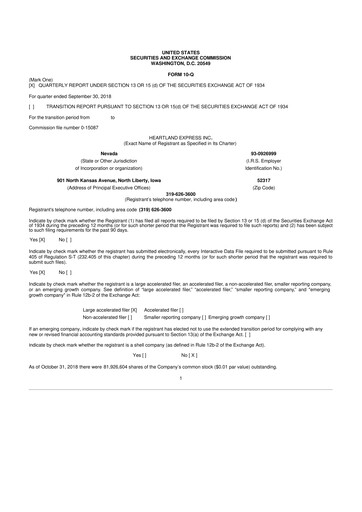 Vorschaubild Heartland Express 10-Q Quartalsbericht 2018 