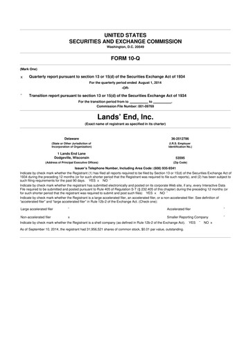 Thumbnail Lands' End
 10-Q Quarterly Report FY2014 