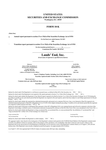 Thumbnail Lands' End
 10-K Annual Report 2014