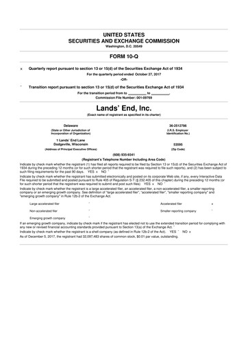 Thumbnail Lands' End
 10-Q Quarterly Report FY2017 