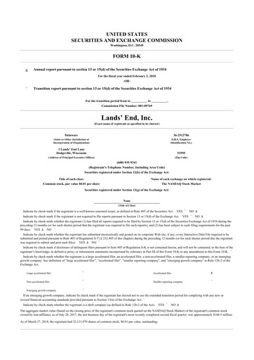 Thumbnail Lands' End
 10-K Annual Report 2017