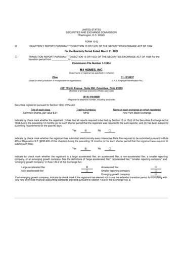 Thumbnail M/I Homes
 10-Q Quarterly Report FY2021 