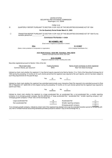 Thumbnail M/I Homes
 10-Q Quarterly Report FY2023 