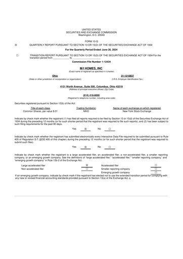 Thumbnail M/I Homes
 10-Q Quarterly Report FY2024 