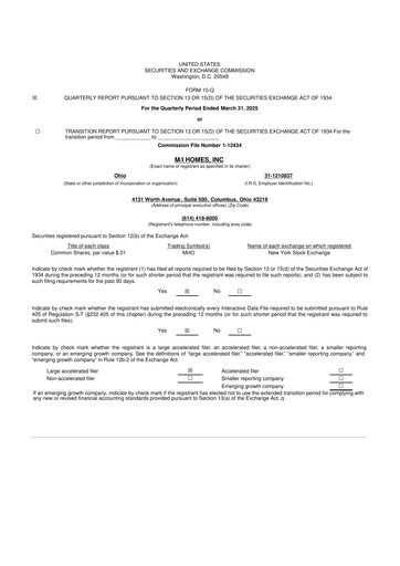 Thumbnail M/I Homes
 10-Q Quarterly Report FY2025 