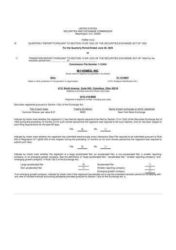Thumbnail M/I Homes
 10-Q Quarterly Report FY2025 