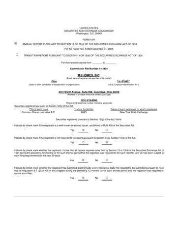 Thumbnail M/I Homes
 10-K Annual Report 2025