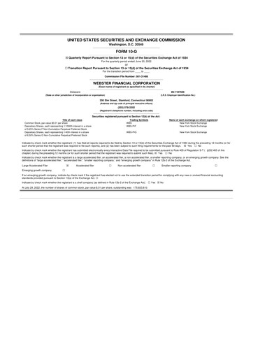 Thumbnail Webster Financial 10-Q Quarterly Report FY2022 