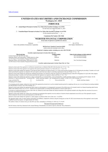 Thumbnail Webster Financial 10-K Annual Report 2023