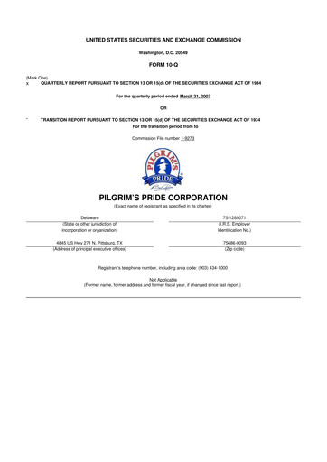 Thumbnail Pilgrim's Pride
 10-Q Quarterly Report FY 