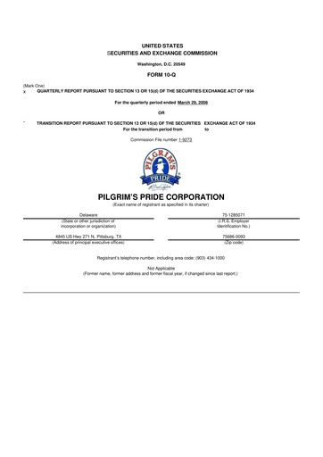 Thumbnail Pilgrim's Pride
 10-Q Quarterly Report FY 