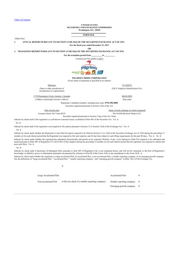 Thumbnail Pilgrim's Pride
 10-K Annual Report 2017