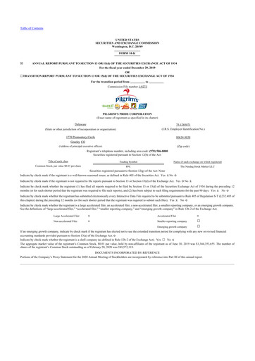 Thumbnail Pilgrim's Pride
 10-K Annual Report 2019