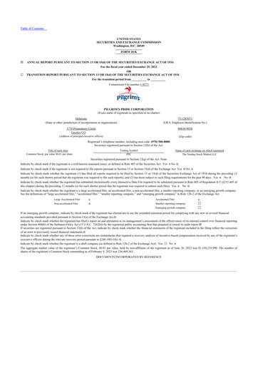 Thumbnail Pilgrim's Pride
 10-K Annual Report 2022