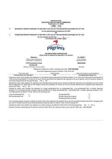 Thumbnail Pilgrim's Pride
 10-Q Quarterly Report FY2023 