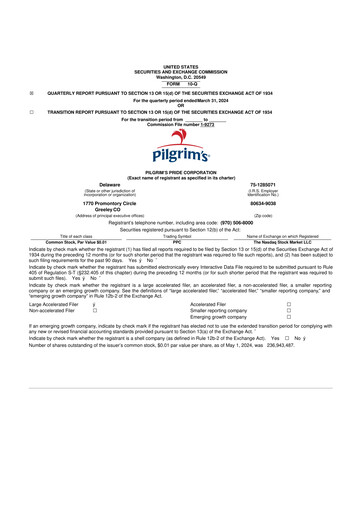 Thumbnail Pilgrim's Pride
 10-Q Quarterly Report FY2024 